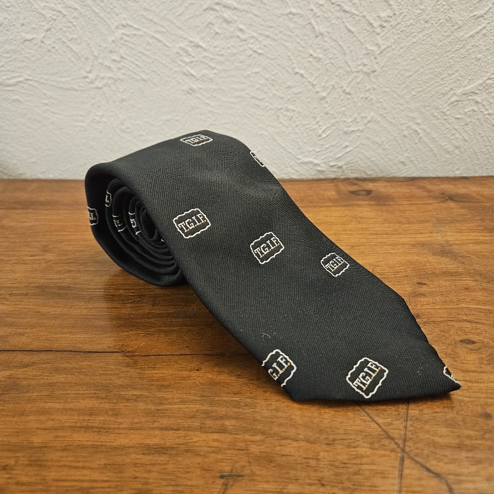 Vintage Bronzini Men's Necktie TGIF Green Fun Club Polyester